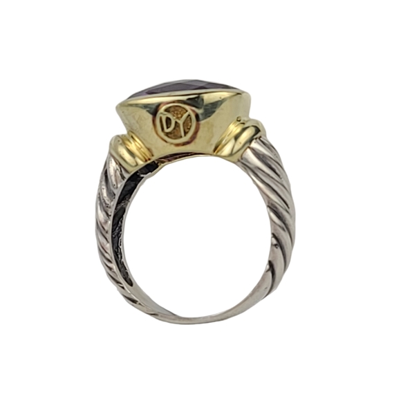 David Yurman 14k Gold & Sterling Silver Large Amethyst Ring - Picture 5 of 5